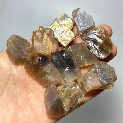 41g 6 STONE LOT Golden Rainbow Lattice Sunstone Freeform Reiki Stone Healing