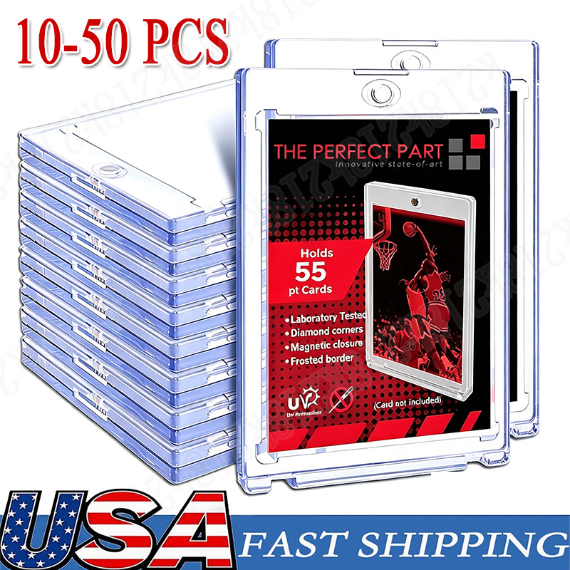 10-50 PCS Magnetic Trading Sports Card Holders 55PT One-Touch Hard UV Protection