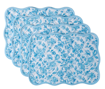 #ad Aldi KIRKTON HOUSE 4Pk Placemats Blue Floral Quilted $30.00