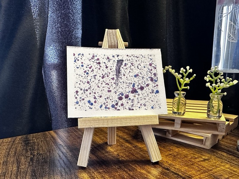 ACEO Art Card Original “Purple Drops” 65/100