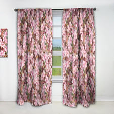 Curtains 'Pink Blossoming Flowers' Curtains for Bedroom, Curtains for Living Roo