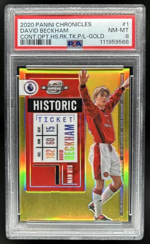 2020-21 Chronicles David Beckham Contenders Historic Rookie Gold #/10 PSA 8