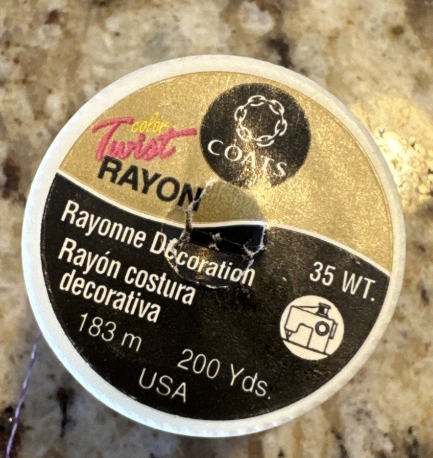 Coats & Clark Rayon Twist 200 Yd 35 Wt Light Purple Thread - Image 2 of 4