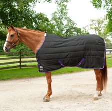 SmartPak Classic Stable Blanket Black/Purple 78" Medium 220g