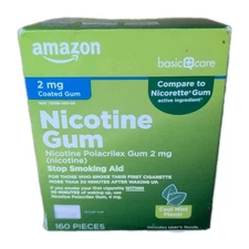 Amazon Basic Care Nicotine Polacrilex 160 Lozenge 2 mg Stop Smoking Aid 