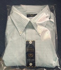 Club Room Men's Dress Shirt Gingham White And Light Green 17 1/2 36/37 .XL.New
