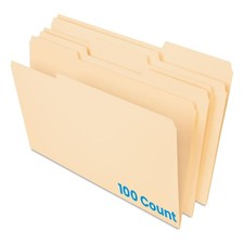 Manila Legal Size File Folders - 1/3-Cut Tabs...
