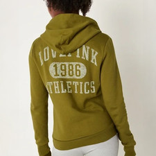 Victoria's Secret PINK Everyday Fleece Zip-Up Jacket Green 