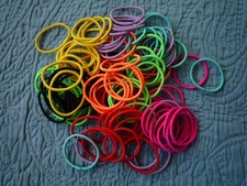 Lot of 120 Small 1" Diameter Covered Hair Elastics 8 Colors 15 Bands Each Color