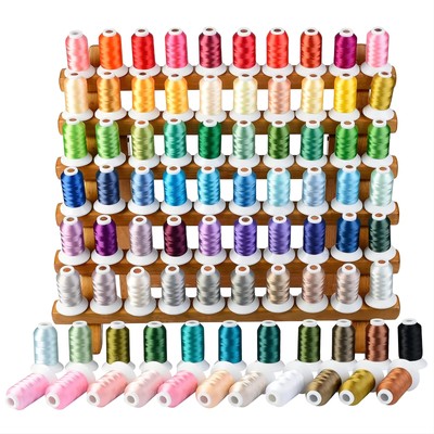 82 Spools Assorted Embroidery Machine Sewing Thread Kit, 500M (550Y) Each Pol...
