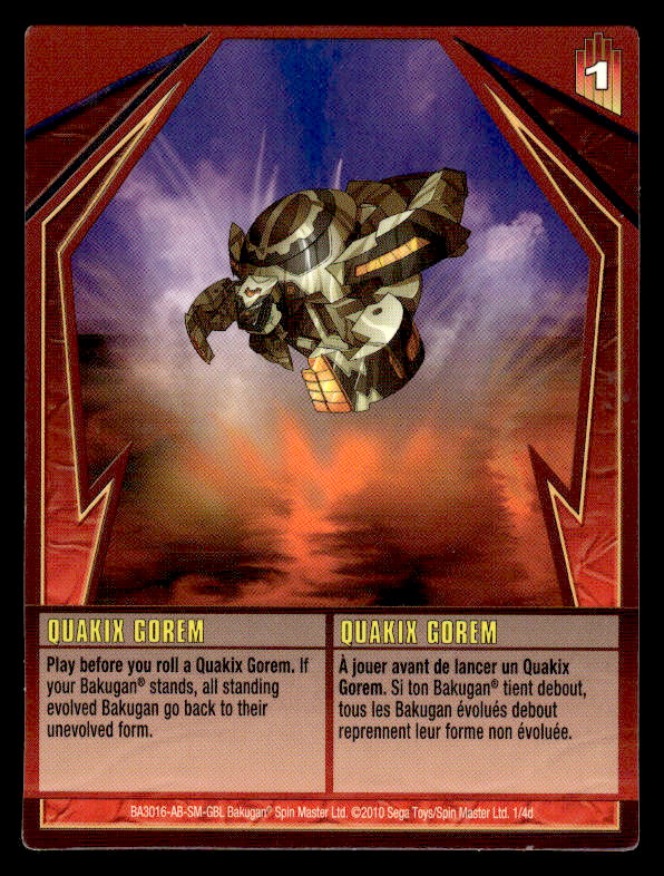 Bakugan Card - Quakix Gorem - Gundalian Invaders | eBay