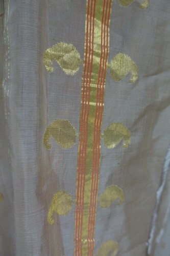 Beige cotton silk brand new vintage sari saree Indian incl blouse pc SKU18126 - Picture 7 of 10