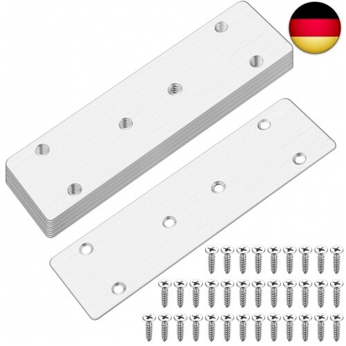 10 STK Flachverbinder Edelstahl, Lochplatten, Metallplatte Balkenverbinder, - Bild 1 von 7