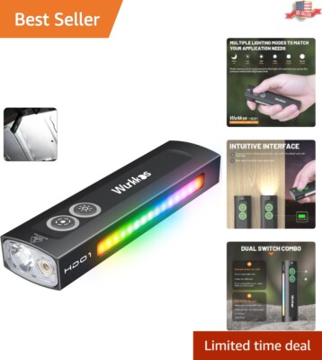 Versatile RGB Side Light & Green Beam Flashlight - Rechargeable & Portable