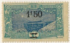 1924.27-Timbre neuf/surcharge-Colonies francaises/Côte des somalis-Yt.118