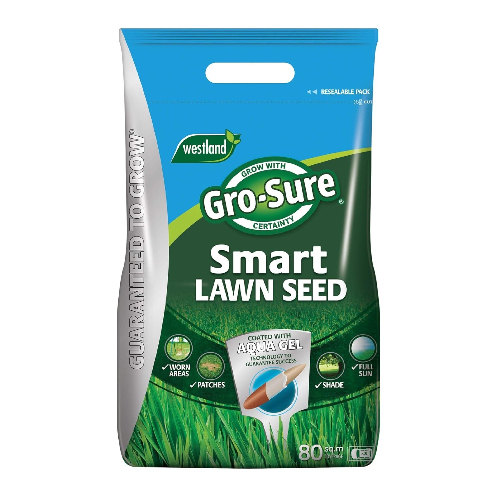 Westland Gro-Sure Smart Lawn Seed Coated with Aqua Gel Technology 80m2