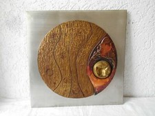 Relief Bild  /  Metallbild 3D " 4 Elemente " C. Stephen um 1970