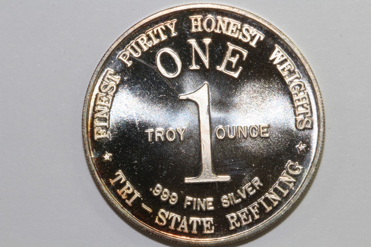 1776-1976 1 Oz 999 Fine Silver Round from the Tri-State Refining