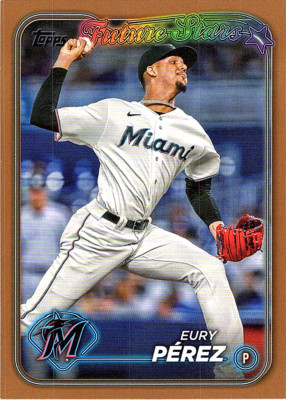 EURY PEREZ - 2024 Topps Series 1 Future Stars Gold Parallel #197 Marlins /2024