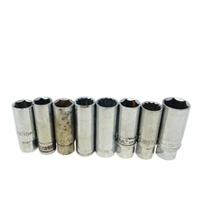 8 Pcs Powerbuilt, Herbrand and Assorted 5/8, 11/16, 13/16 in Deep Socket Set