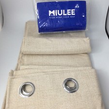 Window Panel Curtain Drape Linen 100 W x 84 L Blackout Beige Grommets 1 Panel