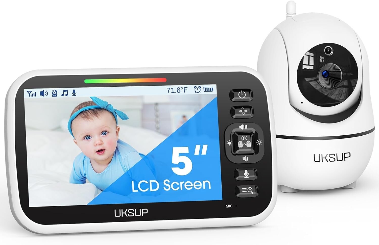 5-Inch Baby Monitor with Camera, Audio, and 29-Hour Battery Life for Continuous Video Monitoring-image