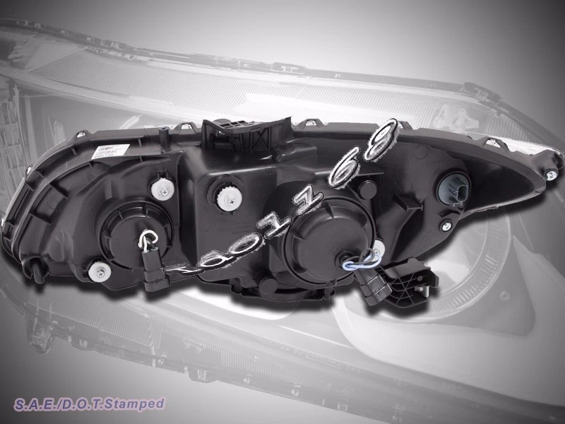 Fit For 2012 2013 Honda Civic Coupe Sedan Projector LED U Style Black Headlights - Image 2 of 2