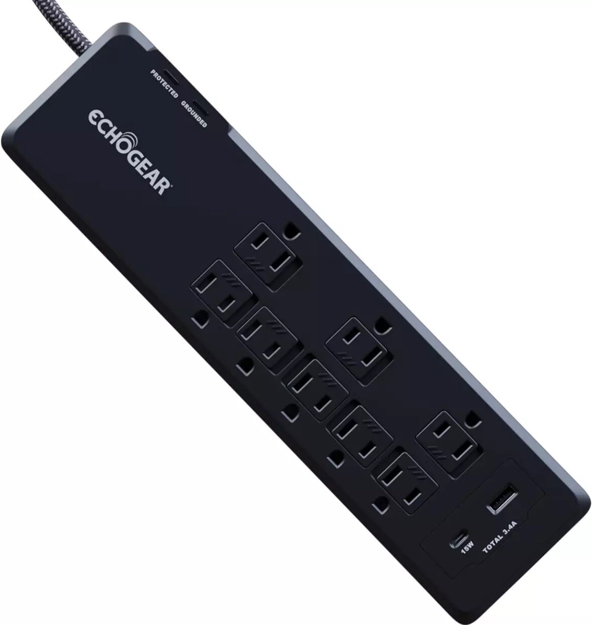 Surge Protector Power Strip 8 Outlets Power with USB-A & USB-C Ports - Low Profi-image