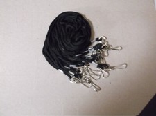 Ten Lanyards ID Badge Neck Strap Holder BLACK