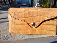 Wild Alligator leather Eyeglass Cell Phone Glasses Carrier Case Skin Gator FEB6