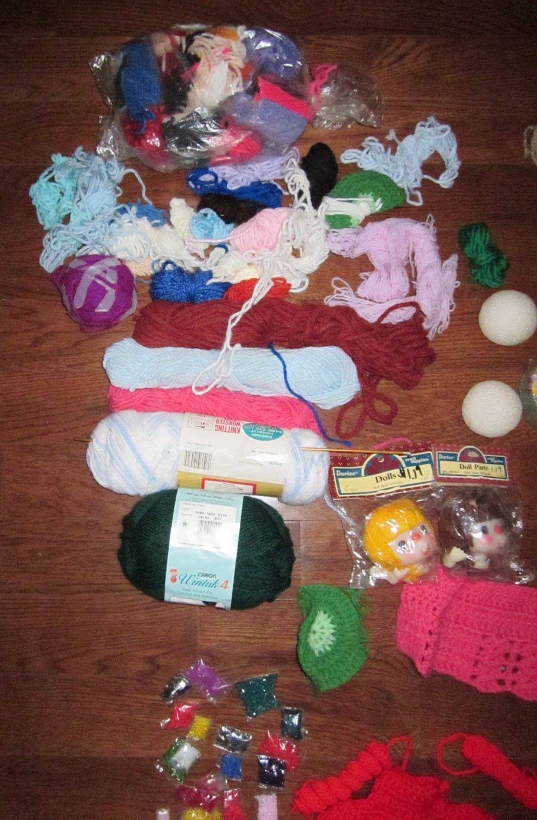 Mixed lot of Yarn, Doll Making Supplies & Craft Items HUGE LOT 5