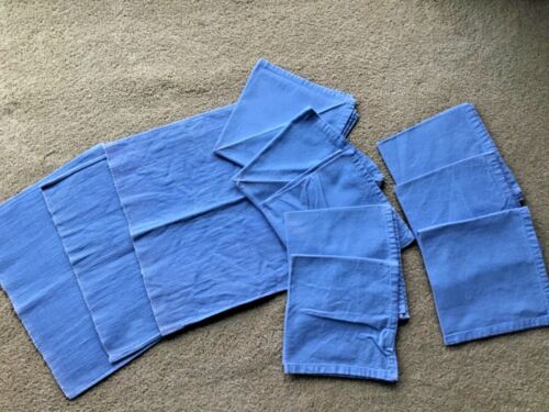 LOT BLUE FABRIC NAPKINS & PLACEMATS PLACE MATS 100% COTTON EVERYDAY TABLE DECOR - Picture 1 of 6