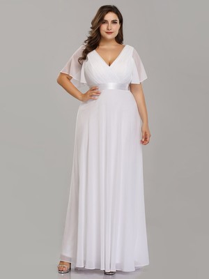plus size white formal gowns