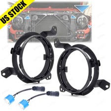 2x 7 Led Headlight Mounting Bracket Ring With Adapter For Jeep Wrangler Jl 2019