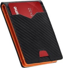 Billetera Hombre Carteras De Cuero Men Minimalista Delgadas Bloqueo Rfid Para