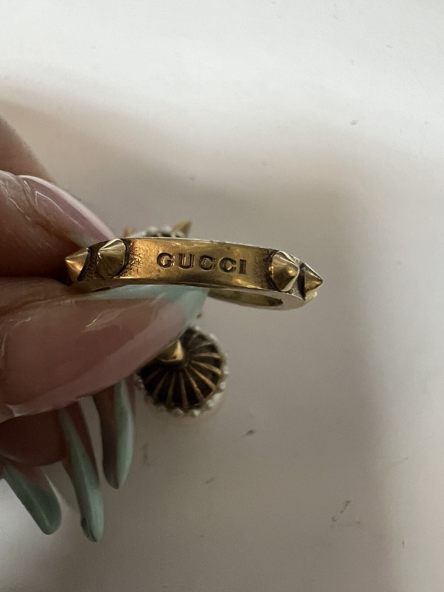 GUCCI ゴールド パール 約40cm グッチ ブロンディ〕クリスタル パール ピアスイエローゴールド