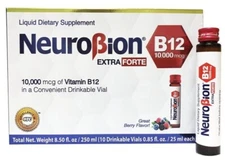 Neurobion Extra Forte B12 10,000 mcg Vials Extreme Powerful B12 10 Vials per box
