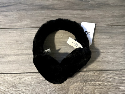 UGG フェイクファーイヤーマフ ブラック OS UGG AUSTRALIA BLACK FAUX FUR EARMUFFS, NWT, ONE SIZE | eBay