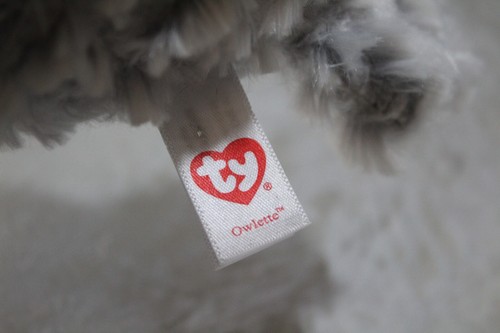 TY Beanie Boos 6" OWLETTE Owl Plush Heart Tags Grey Hedwig Harry Potter - Picture 4 of 4