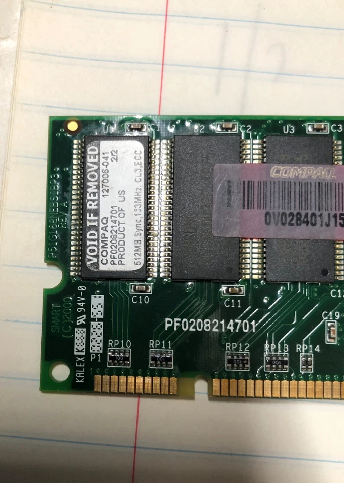 COMPAQ 127006-041 MICRON 512MB 133MHZ PC133 SDRAM DIMM - Image 3 of 3