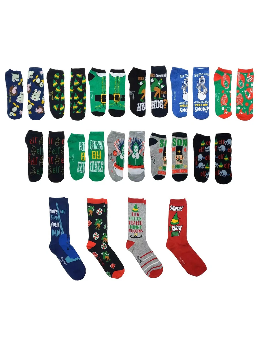Elf Movie Mens 15 Days of Socks Set Buddy Advent Calendar OSFM | eBay