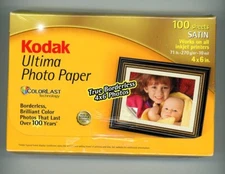 Paper Kodak Ultima Sheets 4x6 Picture 100 Photo Satin Inkjet New Sealed Color
