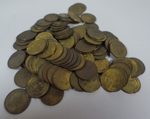 100 COUNT BAG OF .984 BRASS VIDEO TOKENS, USED, NO BENT ONES | eBay