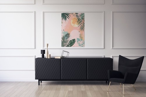 Tropical Sunset Abstract Art Canvas Print, Home Decor Wall Art - Picture 17 of 17