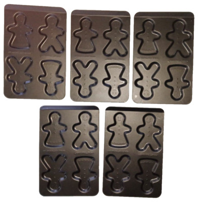 NEW Vtg Set of 5 Toll House Gingerbread Cookie Kids Baking Sheets Pans 10'' x 7''