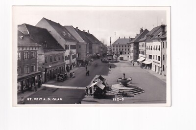 D1149) Ansichtskarte ST. VEIT an der GLAN FOTO AK Platz Geschäft AUTO 