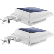 2 X Solar Gutter Lights Outdoor 40LEDs Fence Lights Waterproof Garden Wall Lamp