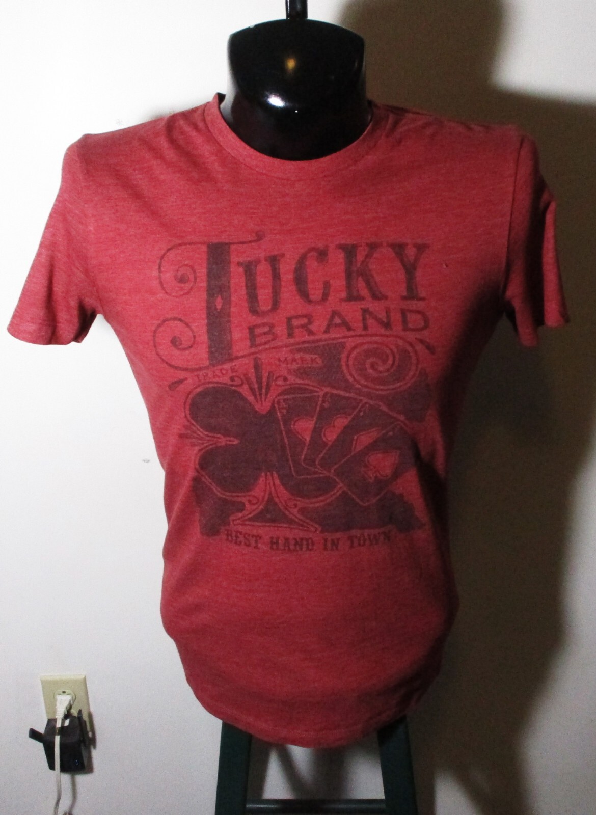 Men's Lucky Brand Rust Short Sleeve Shirt Size Small