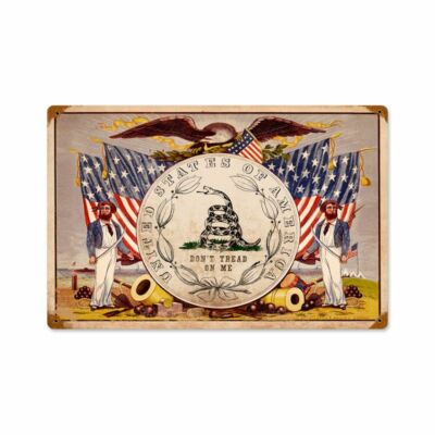 UNITED STATES OF AMERICA DON'T TREAD ON ME 18'' HEAVY DUTY USA MADE METAL SIGN