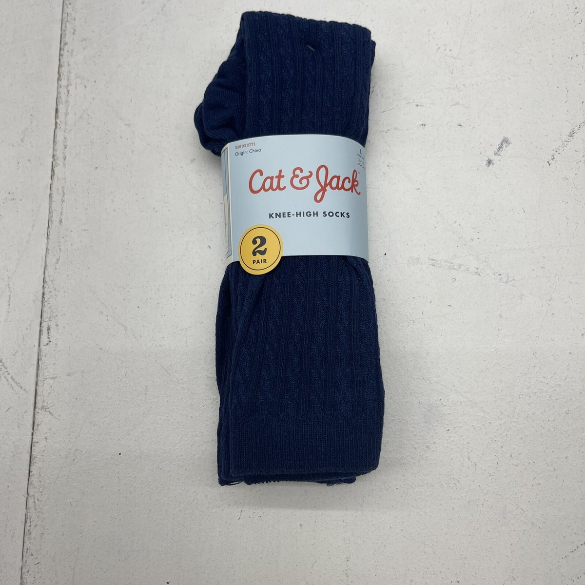 Cat & Jack Navy Blue Knee High Socks Youth Kids Large 3-10 New | eBay
